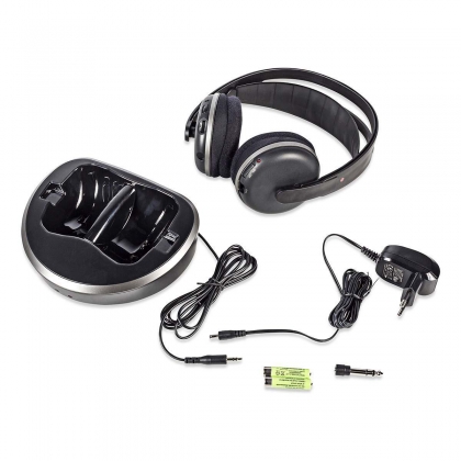 Draadloze TV-Koptelefoon | RF | Over-Ear | Maximale batterijduur: 11 uur | 100 m | Digitale Audio | Laadstation | Zilver / Zwart