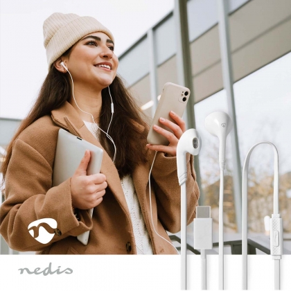 Bedrade Koptelefoon | USB-C™ | Kabellengte: 1.20 m | Ingebouwde microfoon | Volumebediening | Wit
