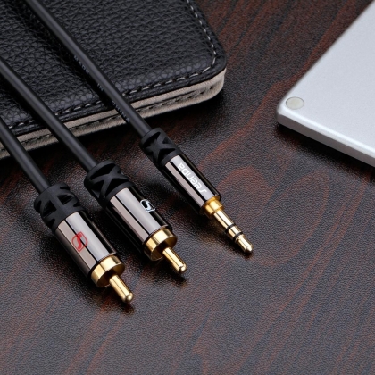 HQ JACK 3.5 STEREO - 2 RCA GOLD PLATED