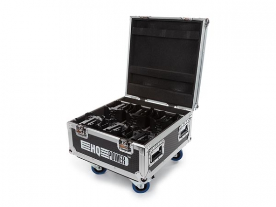 FLIGHTCASE MET 6 x HQLP10031 LED-VLOERSPOT MET ACCU