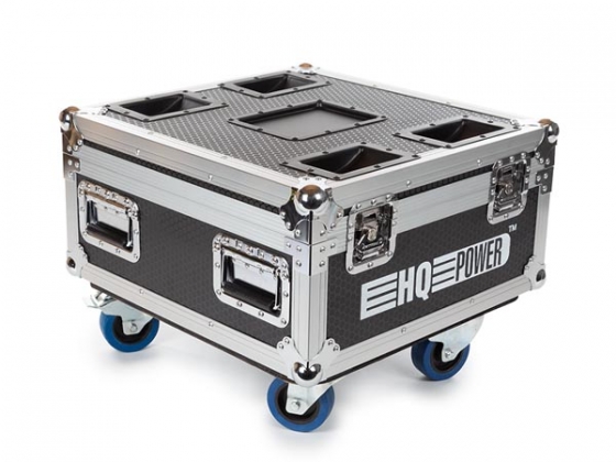 FLIGHTCASE MET 6 x HQLP10031 LED-VLOERSPOT MET ACCU