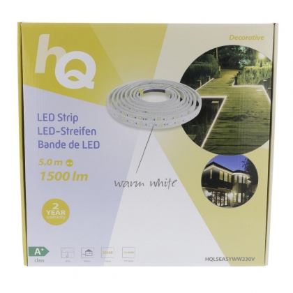 5 meter 230V LED-Strip 30W Warm Wit 1500 lumen