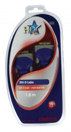 DVI Kabel DVI-D 24+1-Pins Male - DVI-D 24+1-Pins Male 1.80 m Grijs