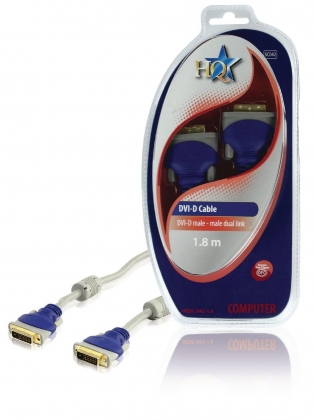 DVI Kabel DVI-D 24+1-Pins Male - DVI-D 24+1-Pins Male 1.80 m Grijs