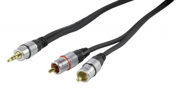 Stereo Audiokabel 3.5 mm Male - 2x RCA Male 1.50 m Donkergrijs