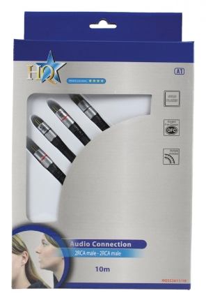 Stereo Audiokabel 2x RCA Male - 2x RCA Male 10.0 m Donkergrijs