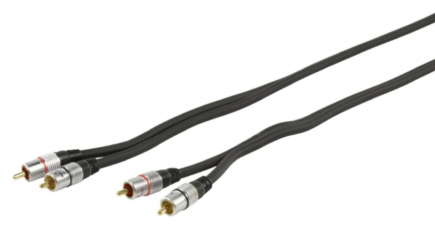 Stereo Audiokabel 2x RCA Male - 2x RCA Male 10.0 m Donkergrijs