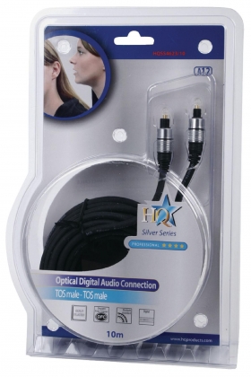Digitale Audiokabel TosLink Male - TosLink Male 10.0 m Donkergrijs