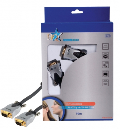 VGA Kabel VGA Male - VGA Male 10.0 m Donkergrijs