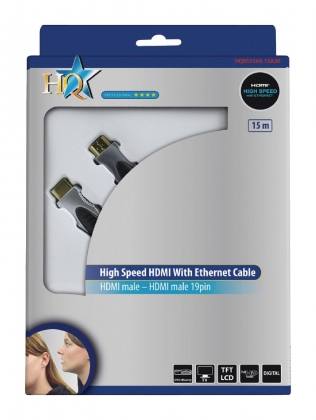 High Speed HDMI kabel met Ethernet HDMI-Connector - HDMI-Connector 15.0 m Donkergrijs