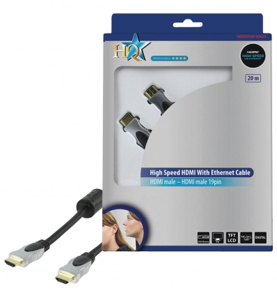 High Speed HDMI kabel met Ethernet HDMI-Connector - HDMI-Connector 20.0 m Donkergrijs