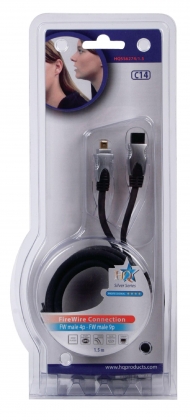 FireWire 400 Kabel FireWire 4-Pins Male - FireWire 9-Pins Male 1.50 m Donkergrijs
