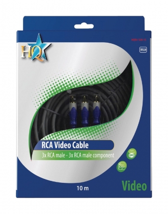 Component Videokabel 3x RCA Male - 3x RCA Male 10.0 m Grijs