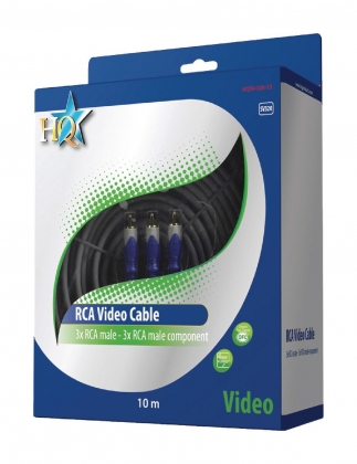 Component Videokabel 3x RCA Male - 3x RCA Male 10.0 m Grijs