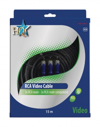Component Videokabel 3x RCA Male - 3x RCA Male 15.0 m Grijs