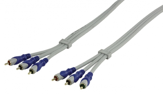 Component Videokabel 3x RCA Male - 3x RCA Male 10.0 m Grijs