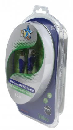 High Speed HDMI kabel met Ethernet HDMI-Connector - HDMI-Connector Haaks 90° 5.00 m Grijs