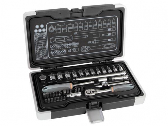 1/4" DOPSLEUTEL- en BITSET - 40 st.
