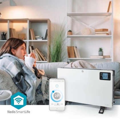 SmartLife Convectorkachel | Wi-Fi | 2000 W | 3 Warmte Standen | LCD | 5 - 37 °C | Instelbare thermostaat | Wit