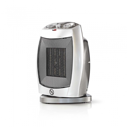 Keramische PTC-Ventilatorkachel | 750 / 1500 W | 2 Verwarmingsmodi | Instelbare thermostaat | Draait automatisch | Oververhittingsbeveiliging | Omvalpreventie
