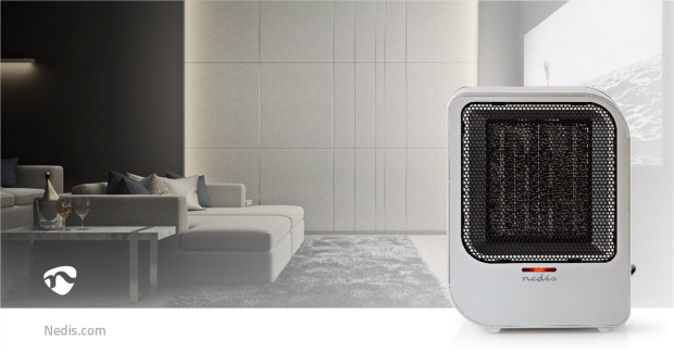 Keramische PTC-Ventilatorkachel | 750 / 1500 W | 2 Verwarmingsmodi | Oververhittingsbeveiliging | Omvalpreventie