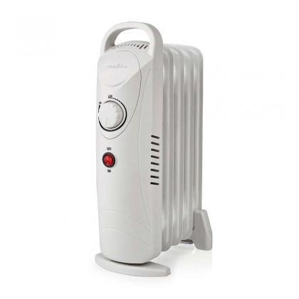 Mobiele Olieradiator | 500 W | 5 Vinnen | Instelbare thermostaat | 1 Warmte Stand | Wit
