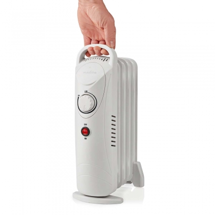 Mobiele Olieradiator | 500 W | 5 Vinnen | Instelbare thermostaat | 1 Warmte Stand | Wit