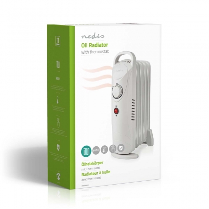 Mobiele Olieradiator | 500 W | 5 Vinnen | Instelbare thermostaat | 1 Warmte Stand | Wit