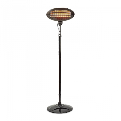 Patio Verwarmer | 2000 W | 3 Warmte Standen | Omvalpreventie | IP34 | Zwart