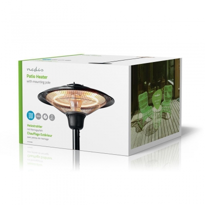 Patio Verwarmer | 1500 W | 1 Warmte Stand | Omvalpreventie | IP34 | Zwart