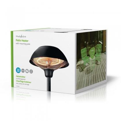 Patio Verwarmer | 1500 W | 1 Warmte Stand | Omvalpreventie | IP34 | Zwart