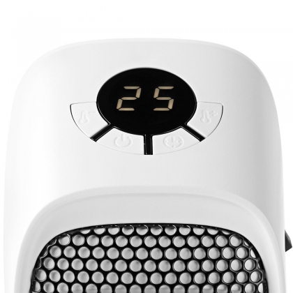 Plug-In Verwarming | 400 W | Instelbare thermostaat | Temperatuurbereik: 15 - 45 °C | LCD | Oververhittingsbeveiliging | Uitschakeltimer: 12 u | Wit / Zwart