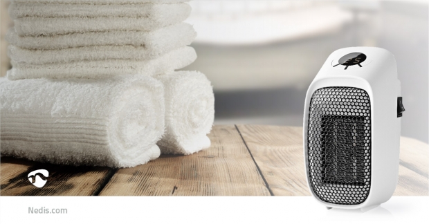 Plug-In Verwarming | 400 W | Instelbare thermostaat | Temperatuurbereik: 15 - 45 °C | LCD | Oververhittingsbeveiliging | Uitschakeltimer: 12 u | Wit / Zwart