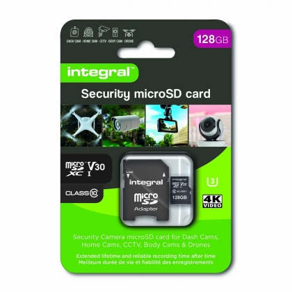 128 GB Security Camera microSD-kaart voor Dash Cams, Home Cams, CCTV, Body Cams & Drones