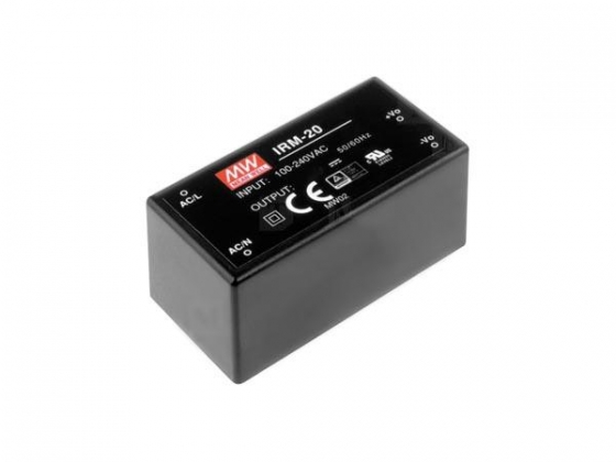 MEAN WELL - VOEDING - 1 UITGANG - 20 W - INGEKAPSELD - 12 V