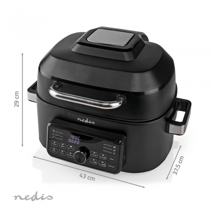 Heteluchtfriteuse | 6 l | Tijdschakelaar: 120 min | Aantal vooraf ingestelde programma's: 7 | Digitaal | Zwart