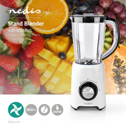 Blender | 800 W | 1.5 l | Kunststof | 2-Snelheden | Wit / Zwart