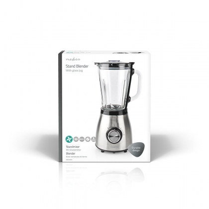 Blender | 800 W | 1.5 l | Glas | 2-Snelheden | Zilver / Zwart