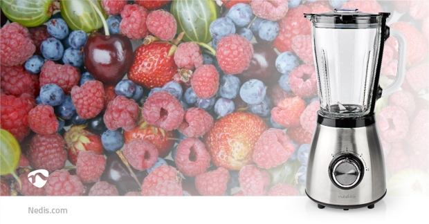 Blender | 800 W | 1.5 l | Glas | 2-Snelheden | Zilver / Zwart