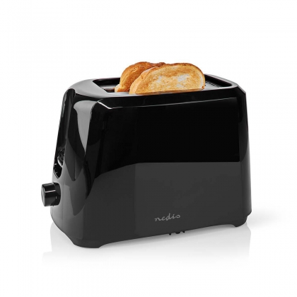 Broodrooster | 2 Sneetjes Brood | 2 Sleuven | Bruining niveaus: 6 | Zwart