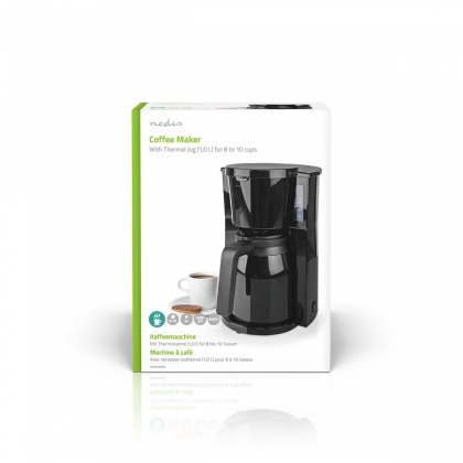 Koffiezetapparaat | Filter Koffie | 1.0 l | 8 Kopjes | Zwart