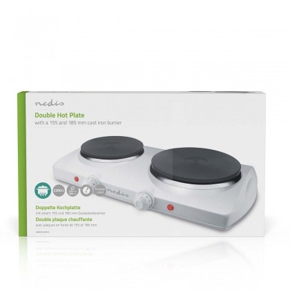 Elektrische Kookplaat | Kookzones: 2 | 2300 W | Oververhittingsbeveiliging | Wit
