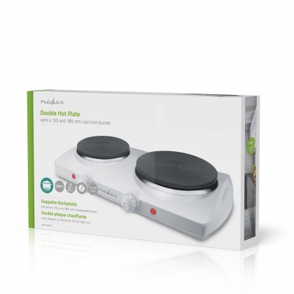 Elektrische Kookplaat | Kookzones: 2 | 2300 W | Oververhittingsbeveiliging | Wit