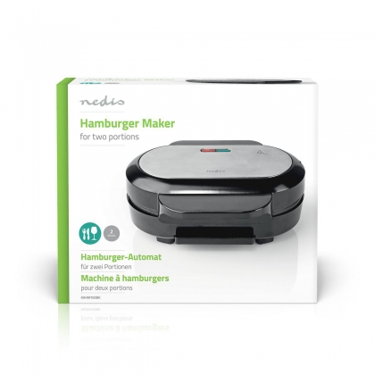 Hamburgermaker | 1000 W | 23.5 x 10.5 cm | Automatische temperatuurregeling | Kunststof / Metaal