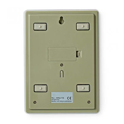 Keukenweegschaal | Digitaal | Glas / Kunststof | CR 2032 Batterij | Wit