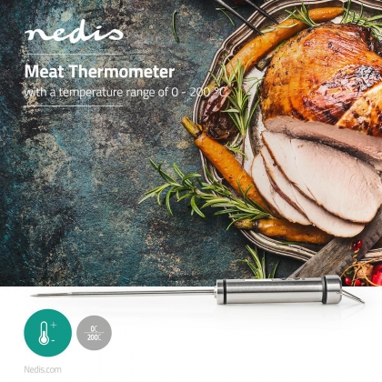 Vleesthermometer | LCD-Scherm | 0 - 200 °C | Zilver