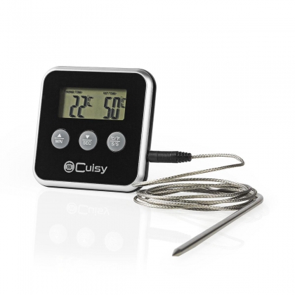 Vleesthermometer | Alarm / Timer | LCD-Scherm | 0 - 250 °C | Zilver / Zwart