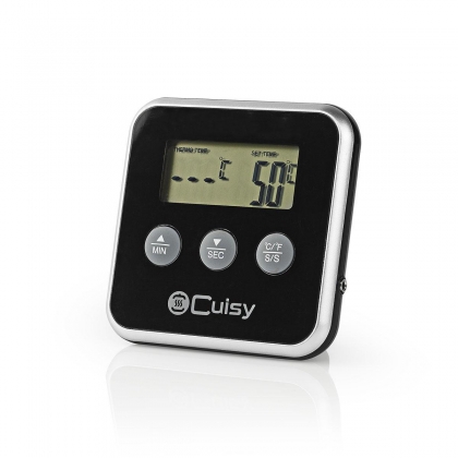 Vleesthermometer | Alarm / Timer | LCD-Scherm | 0 - 250 °C | Zilver / Zwart