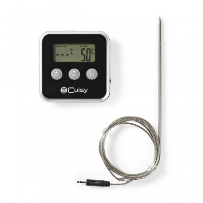 Vleesthermometer | Alarm / Timer | LCD-Scherm | 0 - 250 °C | Zilver / Zwart