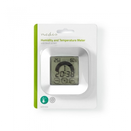 Digitale thermometer | Binnen | Binnentemperatuur | Luchtvochtigheid binnenshuis | Wit / Zilver